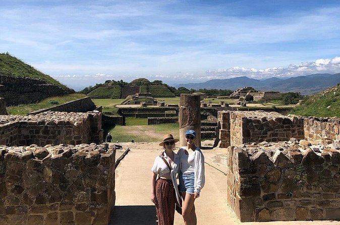 A stone gateway on the edge of the Monte Alban plaza